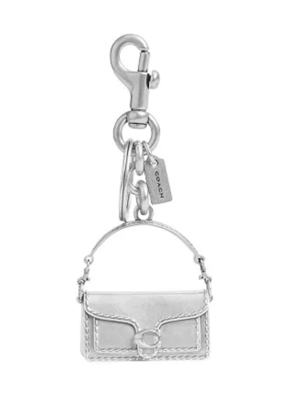 Coach Tabby Bag Charm CS246 Silver Metal Mini Purse Keychain Key Fob Handbag